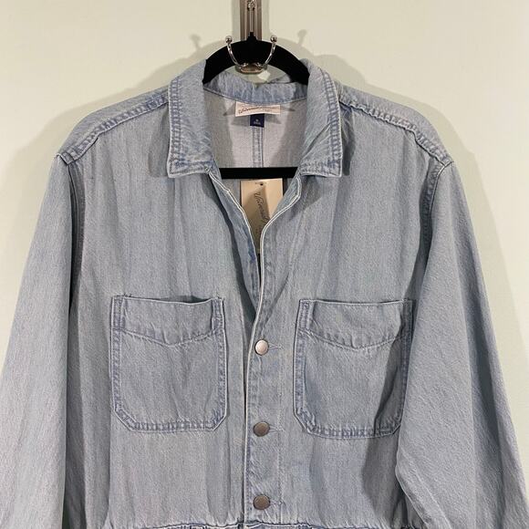 Universal Standard Light Blue Denim Baggy Straight Leg Jumpsuit Size 16 NWT - Picture 3 of 9